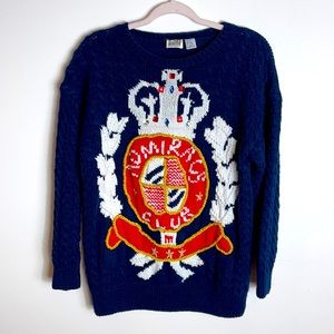 VTG CRESCENDO Oversize Sweater with Embellishments Size M